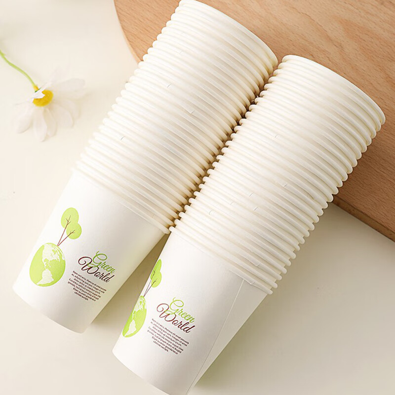 Mengting (MENGTING) disposable cups, tea cups, biodegradable office business home coffee cups, milk tea cups, 100 pieces