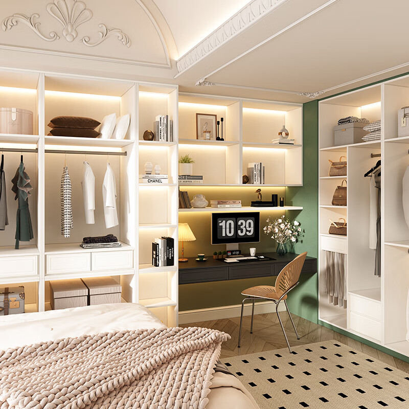 PIANO Nanyang retro style tatami whole house customized wardrobe and bookcase combination integrated children's room furniture combination Customized prepayment (ask customer service to receive free design)