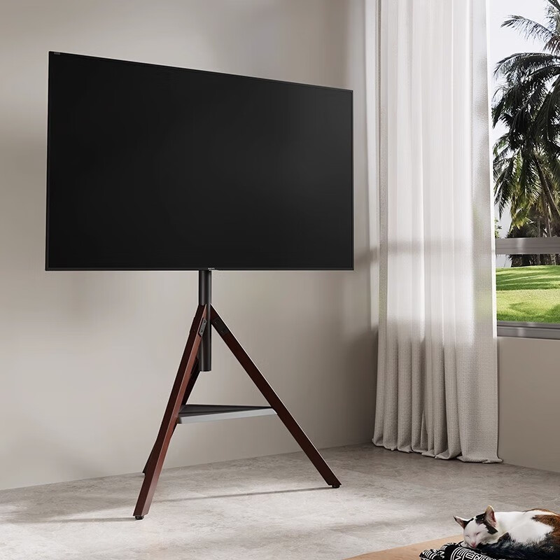 Beishi 32-75-inch universal TV display floor-standing bracket tripod live conference home floor-standing TV bracket suitable for Kukai Hisense TCL Thunderbird Sony, etc. 32-75-inch art bracket left and right 180-degree rotation