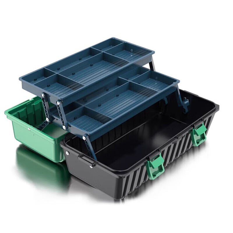 LAOA old A three-layer tool box plastic multi-functional folding electrician storage box 17 inches LA109517