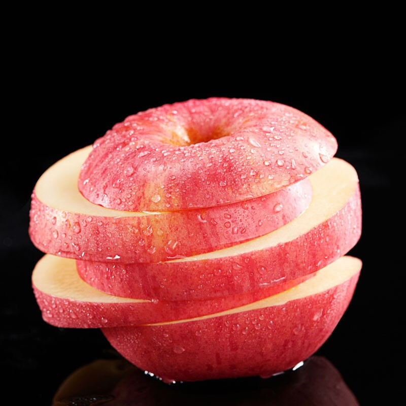 Sweet and drunk Yantai Apple Qixia Red Fuji fresh fruit fresh Shandong specialty crispy sweet whole box flat fruit gift box gift Red Fuji net weight 4.5 catties 75-80mm