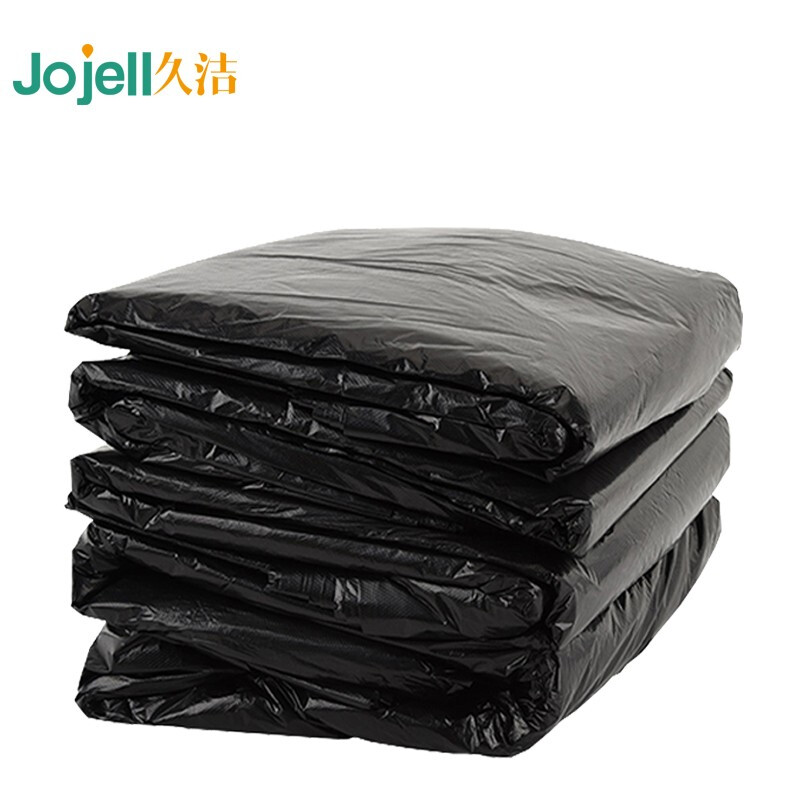 Jiujie garbage bag large thickened black point-break hotel property sanitation plastic bag flat mouth garbage bag 60*70cm3S thickened 50 pieces
