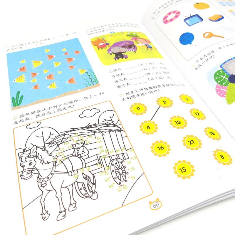 600 questions for whole-brain development, 5-6 years old (set of 2 volumes) graphics/space/laws/observation and discrimination + language expression/reasoning/calculation ability