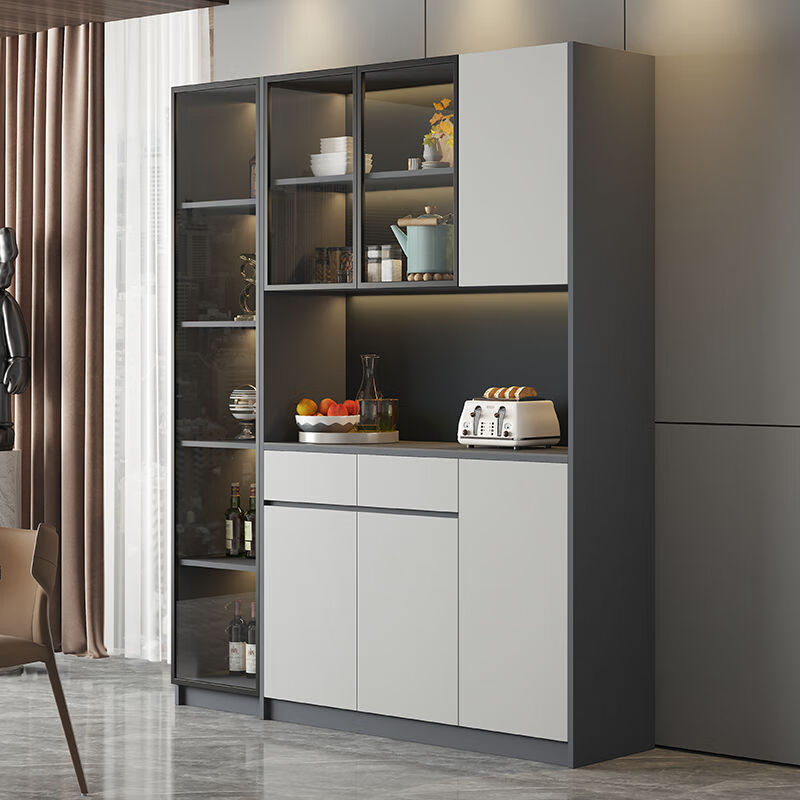 Baiyuda New European Style Wine Cabinet Sideboard Wall Multifunctional Home Balcony Cabinet Storage Cabinet Wine Cabinet Red Wine Display Cabinet 80CM Wine Cabinet + 120CM Sideboard + 80 Includes Upstairs Installation Included