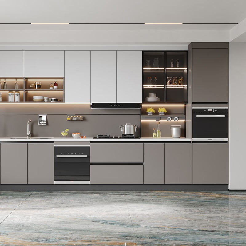 Oubli cabinet customization modern light luxury kitchen cabinet stove cupboard integrated quartz stone kitchen countertop kitchen cabinet with sink customization gold actual payment can be deducted from the equal amount of the purchase price