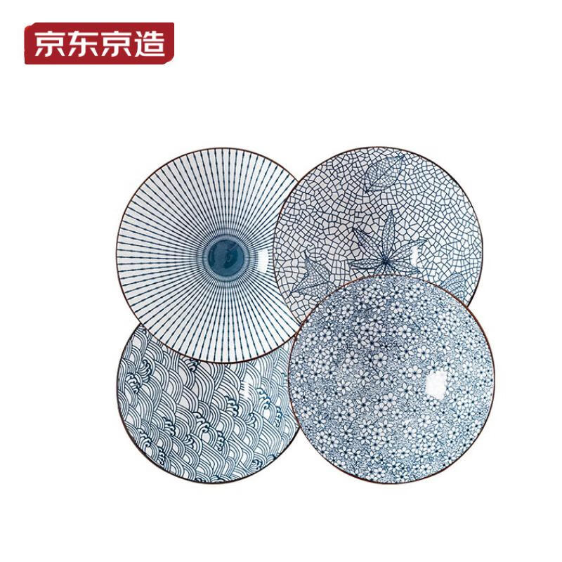 Jing Tokyo-made Japanese ramen bowl household ceramic large soup bowl beef noodle bowl instant noodle bowl 7.8-inch ramen bowl 4 pack