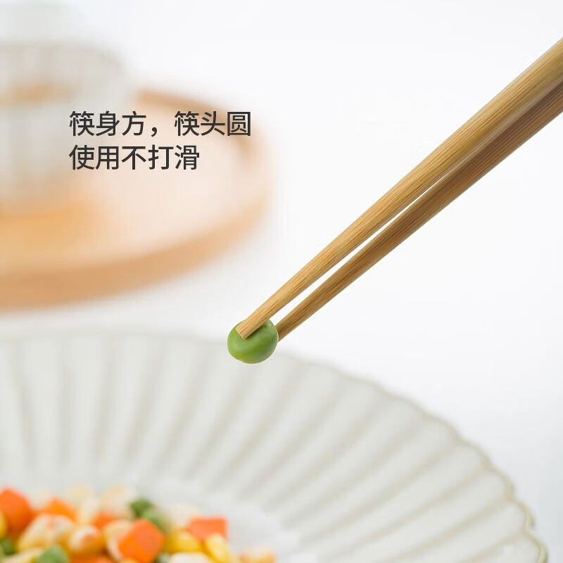 Jingdie chopsticks, non-slip and mildew-proof, household high-end, high-temperature-resistant bamboo chopsticks, paint-free and wax-free wooden chopsticks, natural chopsticks, natural wooden chopsticks, 10 pairs