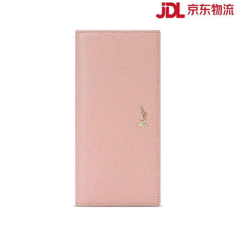 Scarecrow Wallet Women's New Genuine Leather Niche Wallet Women's Cowhide Simple Wallet Coin Purse Girls Card Holder Pink-Long A