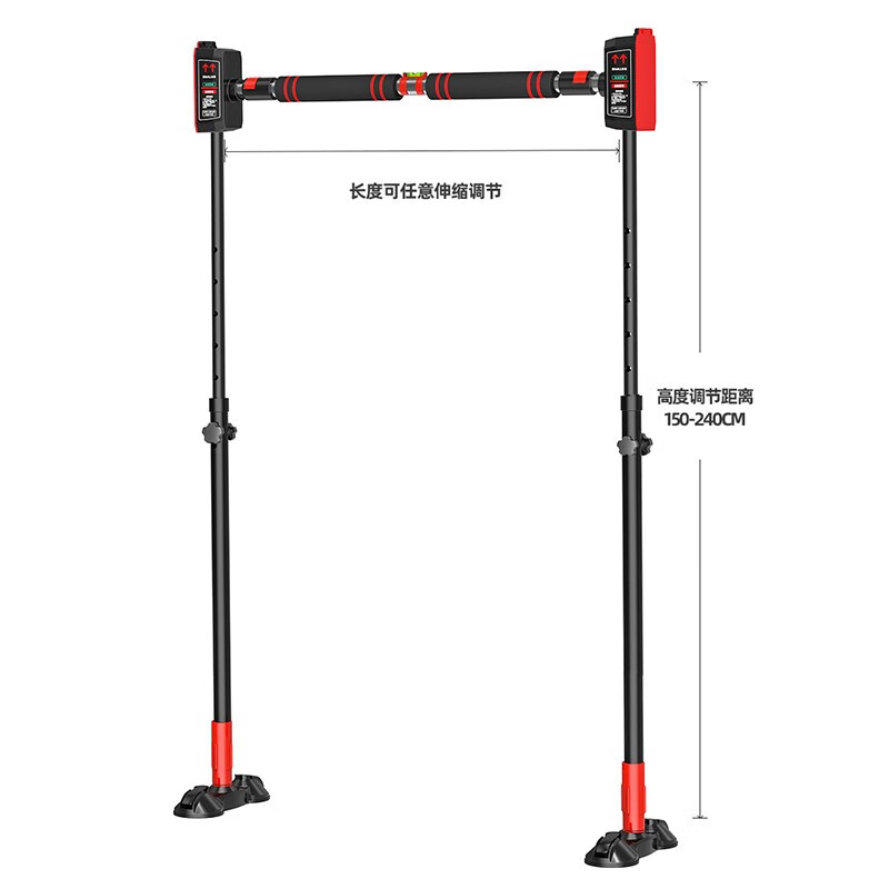Gumi bear horizontal bar household indoor pull-up device fitness sports equipment children adult door aisle door frame tile wall punch-free human body swing household telescopic single pole bracket high-end model applicable installation distance 155-210CM + hanging ring