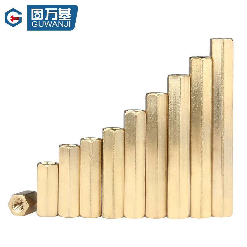 Guwanji two-way hexagonal copper column isolation column nut column double-ended hollow stud motherboard chassis copper column screw national standard M4x5 50 pieces