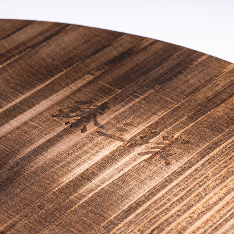 Zhensanhuan Zhangqiu iron pot, old carpenter handmade fir wok lid, carbonized wooden lid (exclusively for Zhensanhuan iron pot) 32cm