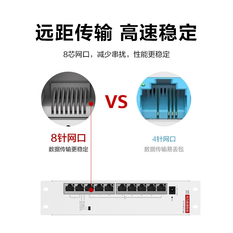 Huawei SOHO 10-port Gigabit switch S110-8P2T-BU power supply monitoring network cable splitter enterprise-grade switch non-network management plug-and-play weak current box gateway