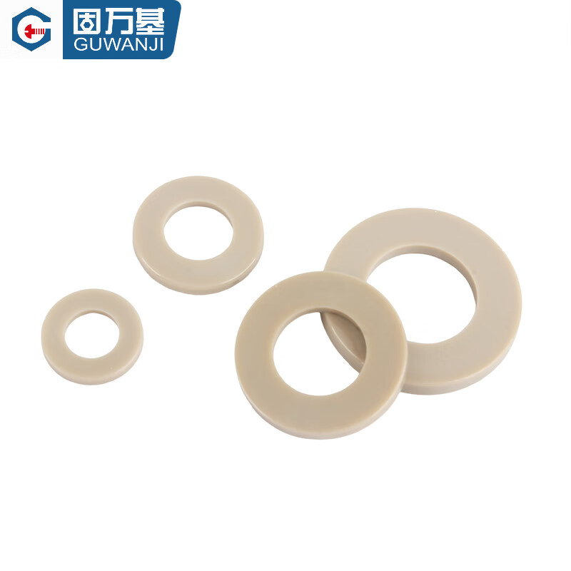 Guwanji PEEK high temperature resistant acid and alkali resistant insulating resin high strength plastic round screw flat washer gasket meson M4 (5 pieces)