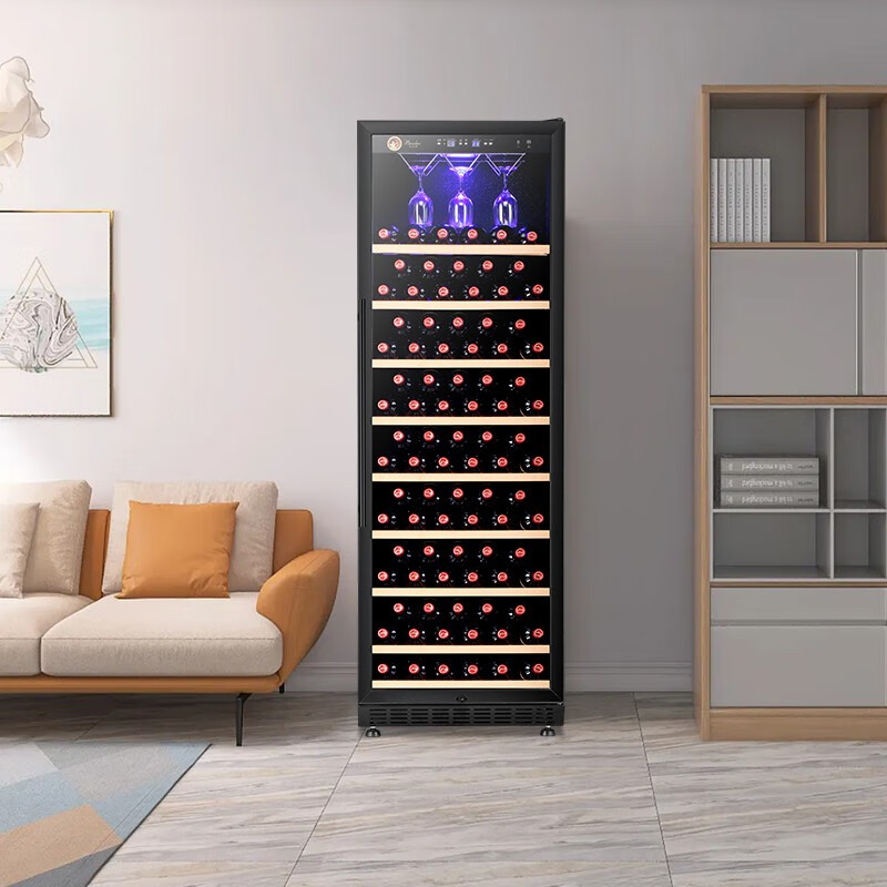 Bacchus red wine cabinet 191 bottles thermostatic cabinet multi-functional home commercial office large capacity refrigerated tea cabinet wine cabinet compressor air-cooled frost-free single door villa wine cellar YC-450 hanging cup model - single temperature - height 1.8m 157 bottles