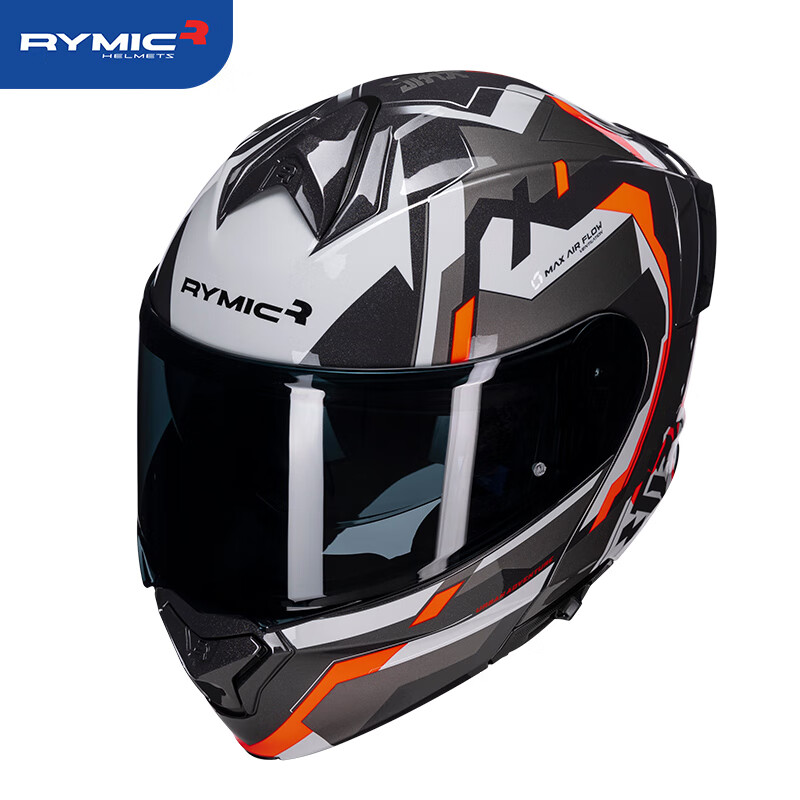 RYMIC Motorcycle Helmet Revealed Helmet 3C Certified Professional Motorcycle Helmet All Seasons Men's Winter Full Helmet 935 Orange Gray Ranger L