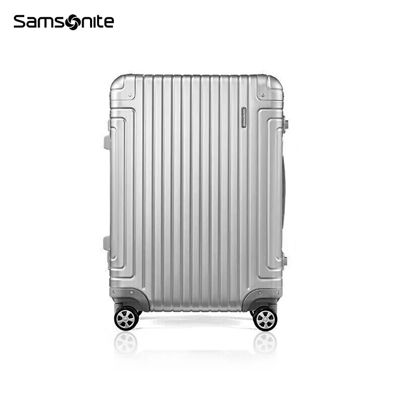 Samsonite suitcase 20-inch trolley case aluminum-magnesium alloy suitcase high-end password boarding case silver DB3
