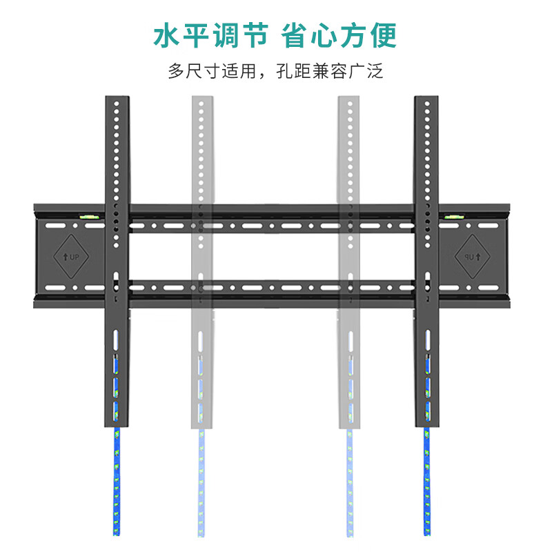 KALOC thickened TV rack 65 85 90 100 inches suitable for Philips Toshiba Sharp Hisense Xiaomi commercial display all-in-one fixed ultra-thin wall-mounted shelf E85 (40-90 inches suitable)