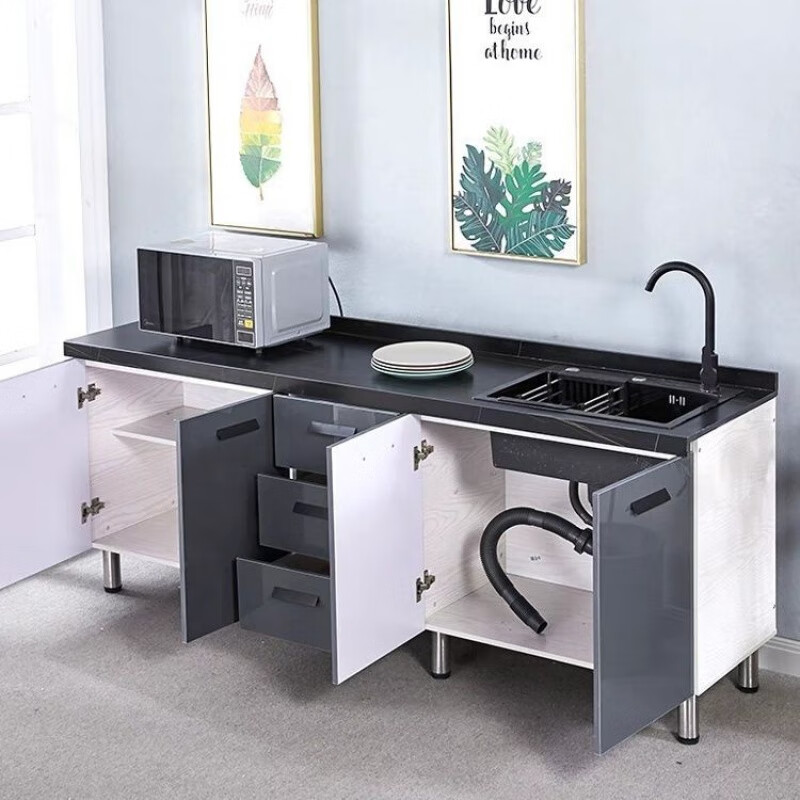 Vinoa slate custom cabinets integrated stove cabinet household marble slate bowl basket assembly complete set of cabinets customized 70 long