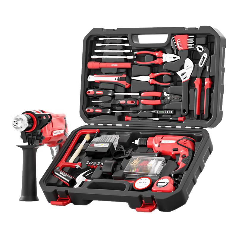 Kraftwell Impact Drill Tool Set Electric Drill Tool Box Tool Set Large Tool Set P14006A 128-piece Impact Drill Set P14006A