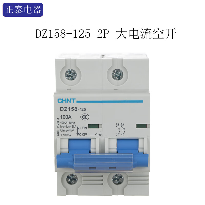 DZ158-125 80A 100A circuit breaker high current circuit breaker high power 100A 2P