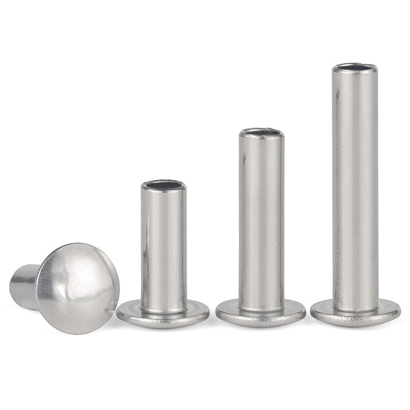 XMSJ304 stainless steel semi-hollow rivets flat round head hollow rivets diameter 2mm 50 pieces pole length 13mm