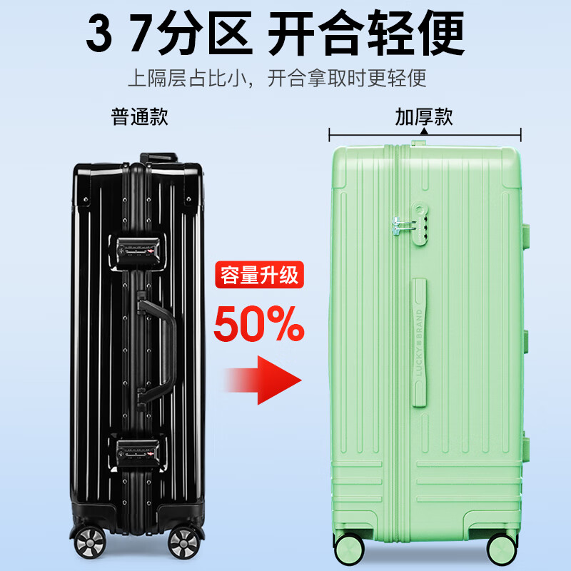 Extra-large-capacity suitcase password box for recreational users, lightweight universal wheel trolley case for men and women, strong and durable zipper suitcase, large-capacity anti-scratch and thickened zipper model - Brilliant Stone Black 26 inches, scratch-resistant and wear-resistant, free replacement for one year of damage