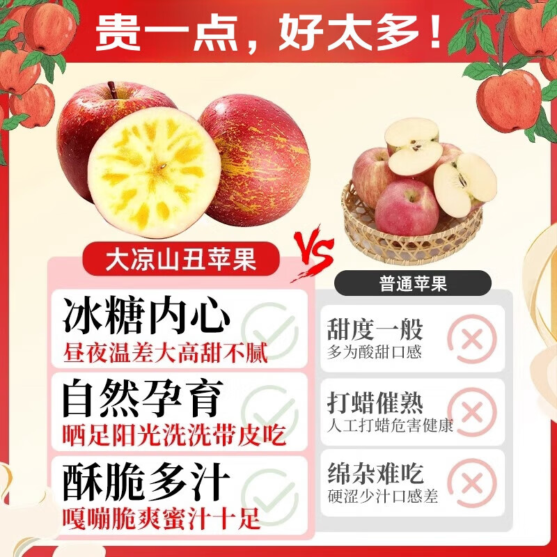 Jingdida Sichuan Daliangshan Ugly Apple, net weight 8 pounds, single fruit 85mm+, fresh fresh fruits shipped directly from the source, free shipping
