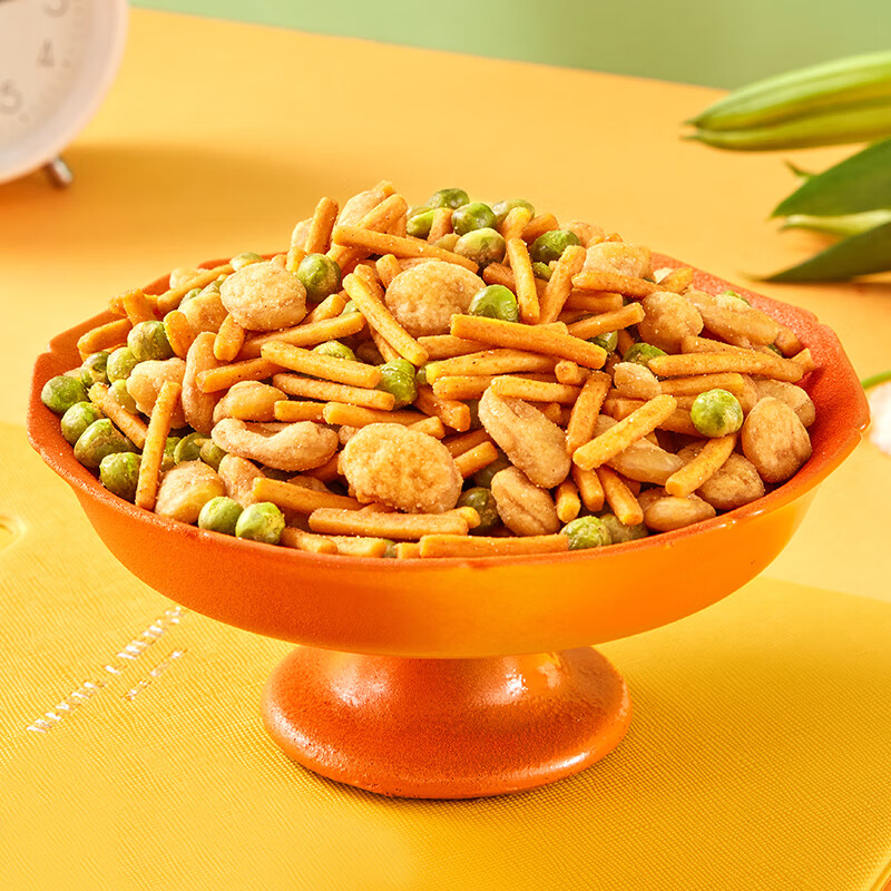Ganyuan brand barbecue flavor shrimp crackers, beans and fruits 500g casual snacks peanuts green peas children's puffed food drama snacks