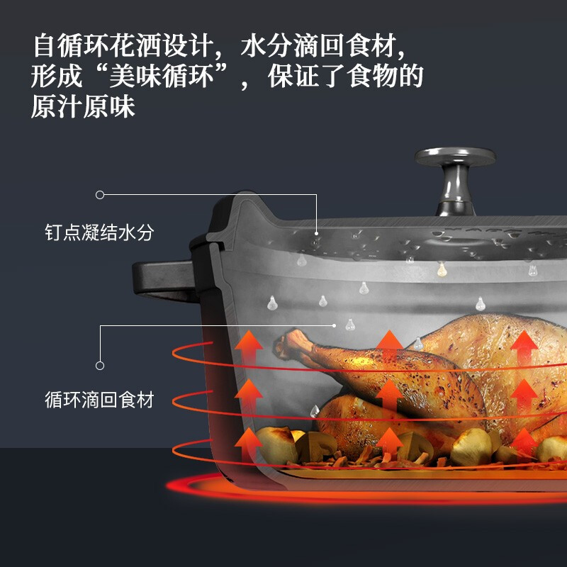 Staub French imported enamel cast iron pot flat-bottom double-ear soup pot stew pot rice cooker pot induction cooker universal round stew pot cherry red 26cm