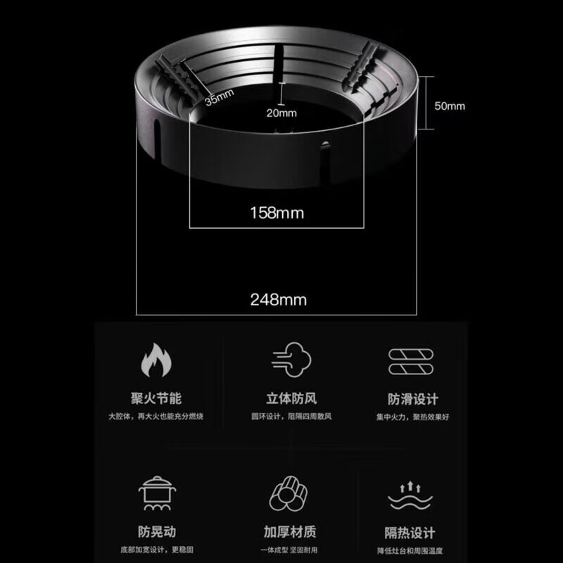 Youmiyoupin gas stove energy-saving cover gathering fire ring anti-heat natural gas stove accessories gas-saving heat insulation windshield household gas windproof cover