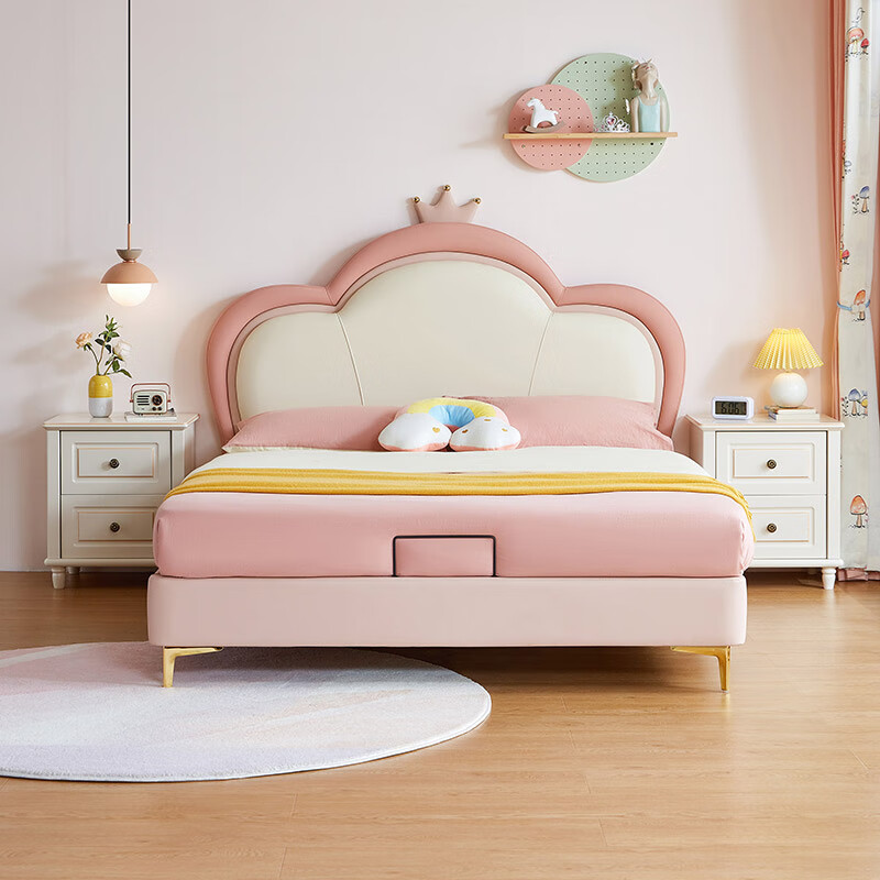 LINSY KIDS Lin's children's bed girl's cloud princess bed single bed princess bed + bedside table * 1 + mattress 1.8 * 2m