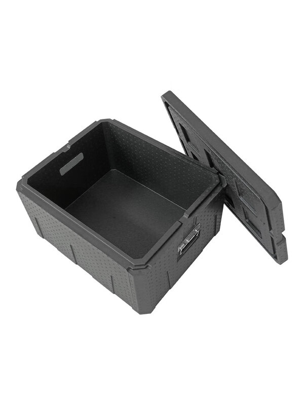 HKNA Large Food EPP Insulated Box Foam Box Commercial Stall Insulated Refrigerated Bun Box Lunch Fast Food Takeaway Meal Delivery Thickened 77 Liters Gray + Handle Inner Diameter 53*43*32