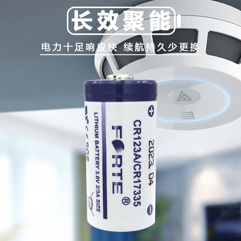 FORTE CR123A smart water meter camera smoke alarm patrol stick 3V lithium battery CR123A-with 1.25 plug