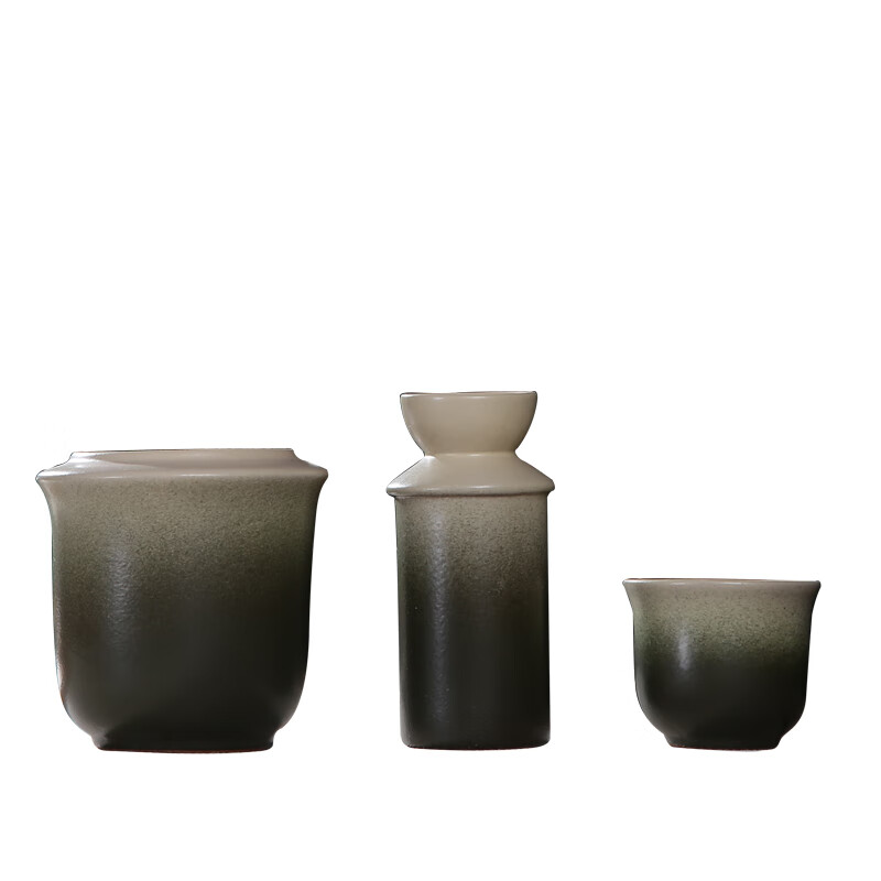 Molin Warm Wine Flask and Wine Set, Two Liang and a Half Category, Ceramic Wine Warmer, Household Hot Wine Warmer, Wine Divider, Yellow Wine and White Wine Cup, White Jade Porcelain Three-piece Wine Warmer Set (2 Liang)