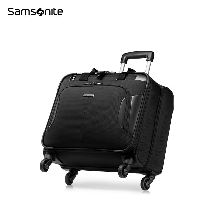 Samsonite Business Captain's Carry-on Case Business Travel Luggage Front Opening Soft Box Convenient Trolley Case BP0 15.6 inches Black