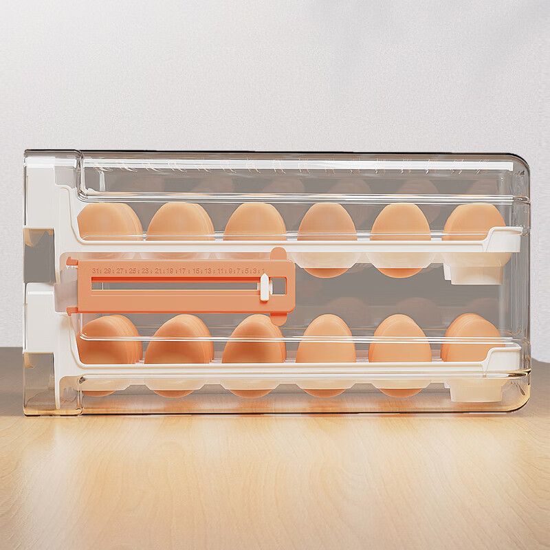 Jia helper egg carton 32 compartment drawer storage box refrigerator fresh kitchen supplies transparent compartment food grade