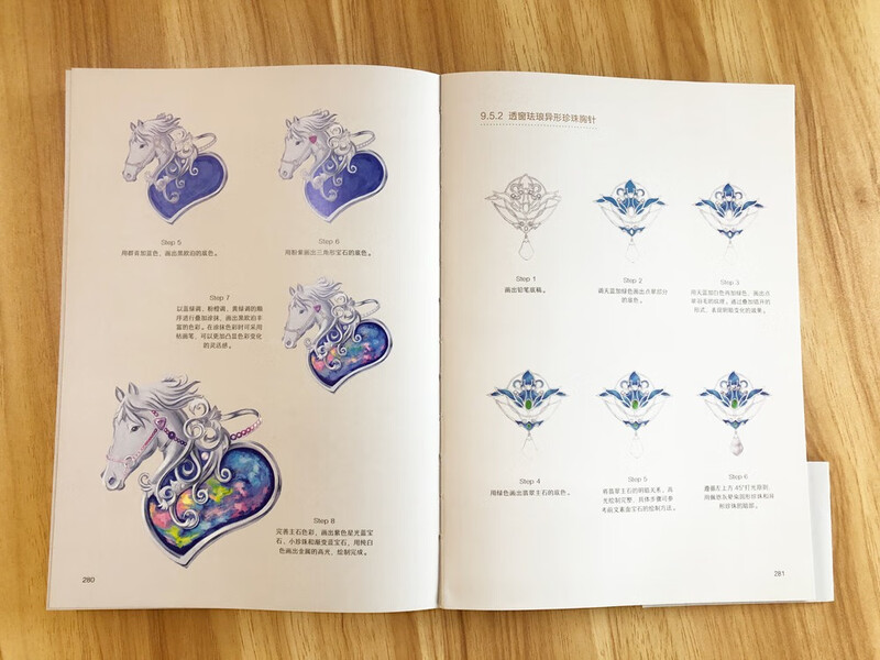 A complete book on hand-drawing techniques for jewelry design