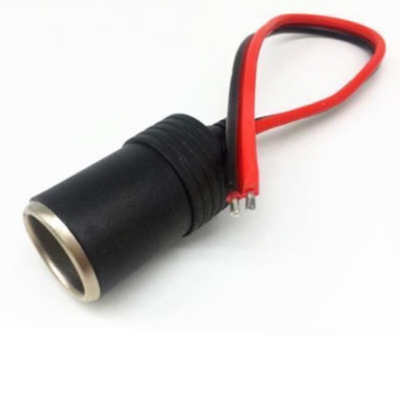 XMSJ car cigarette lighter female socket high-power pure copper socket car cigarette lighter power supply modified car charger base 12v24v 35CM long + 1 square wire female socket