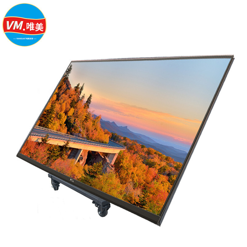 VMMOUNT Beautiful floor-standing TV stand TV bevel stand stage return display TV floor-standing mobile hanger low cart back to the stand stand video conference cart 32-100 inches, short style black (32-70 inches)