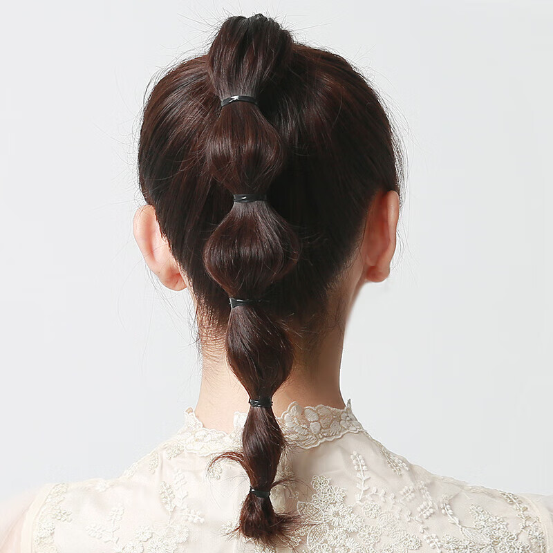 Jing Xiaodi approximately 500 thickened and thickened disposable rubber band headbands high elastic hair rope children's rubber band hair band black