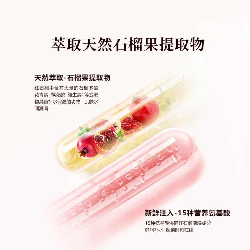 Yunifang Red Pomegranate Set Hydrating, Moisturizing, Firming and Anti-Wrinkle Cleansing Lotion 3-piece Skin Care Gift Box New Year’s Gift for Girls