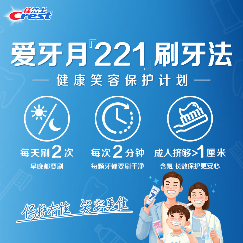 Crest All-Excellent 7-Effect Anti-Plaque Toothpaste Anti-moth Fluoride Fresh Breath 120g Jingdong Self-operated Mixed New and Old Packaging