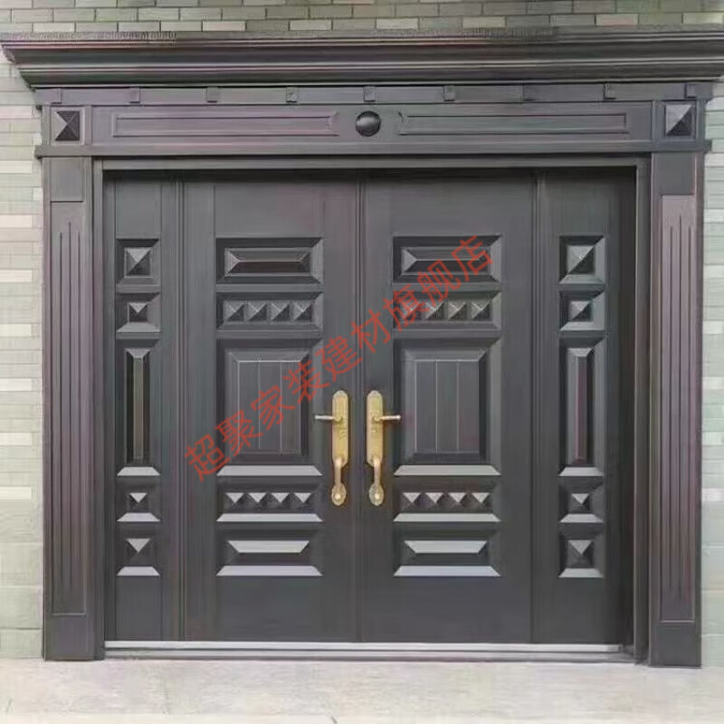 Meikejie zinc alloy door rural double door new style villa self-built house opposite four-door home entry door style fifteen