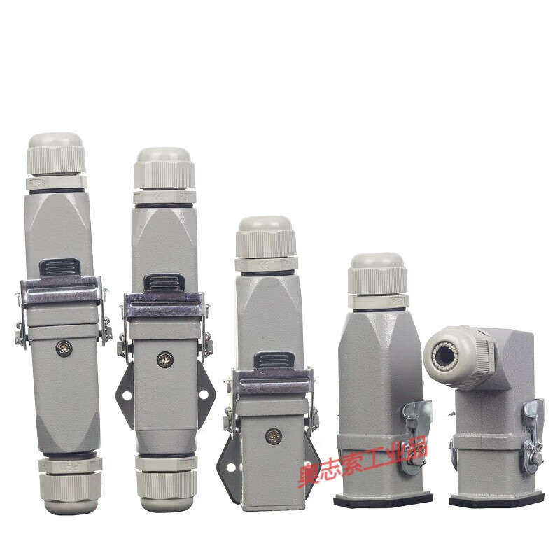 Heavy-duty connector rectangular industrial automation aviation plug HA-003/4-core 5-pin 6P7 male and female docking horizontal HA-003-5 cable docking 4-core 3+1