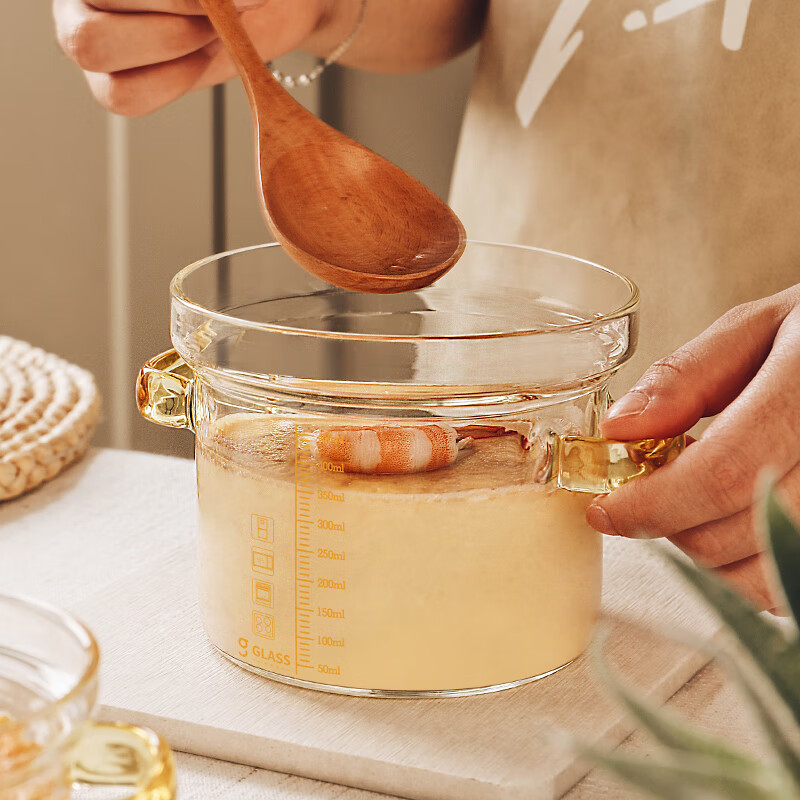 Genasi glass steamed egg bowl baby steamed egg custard double-ear water-proof stew pot with lid glass bowl bird's nest dessert bowl with scale