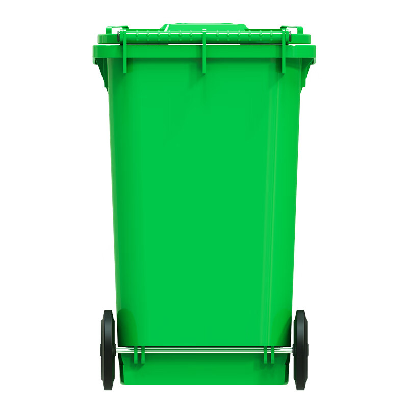 Kelibang outdoor trash can, large thickened 100L commercial plastic sanitation belt with cover wheel, industrial area property flip-top peel box, green KB1001-1