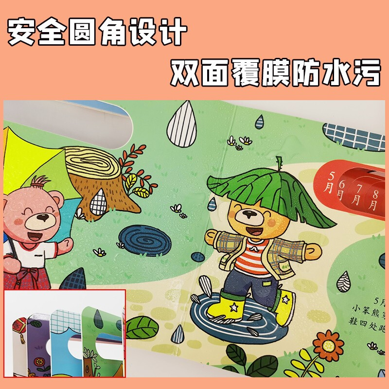 Little Stupid Bear Kindergarten Early Education Flip Book Dongdong Book One Year and Twelve Months Hardcover 3D Three-dimensional Book Flip Book Infant and Toddler Scenario Experience Cognition Early Education Picture Book Revealing Baby Puzzle Tearable Game Book Bedtime Story 0-3 Years Old (China Environmental Labeling Product Green Printing)