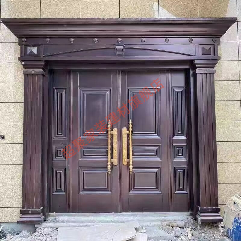 Meikejie zinc alloy door rural double door new style villa self-built house opposite four-door home entry door style fifteen