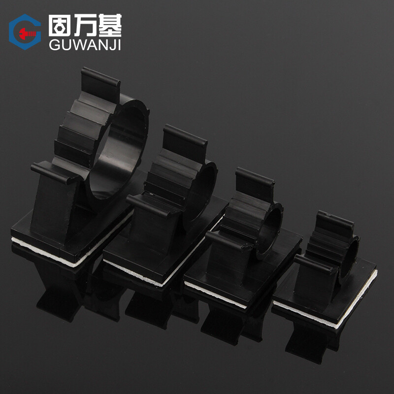 Guwanji adjustable fixed base adhesive wire network cable organizer buckle desktop cable management clip self-adhesive line card white LY-0810 5 pcs