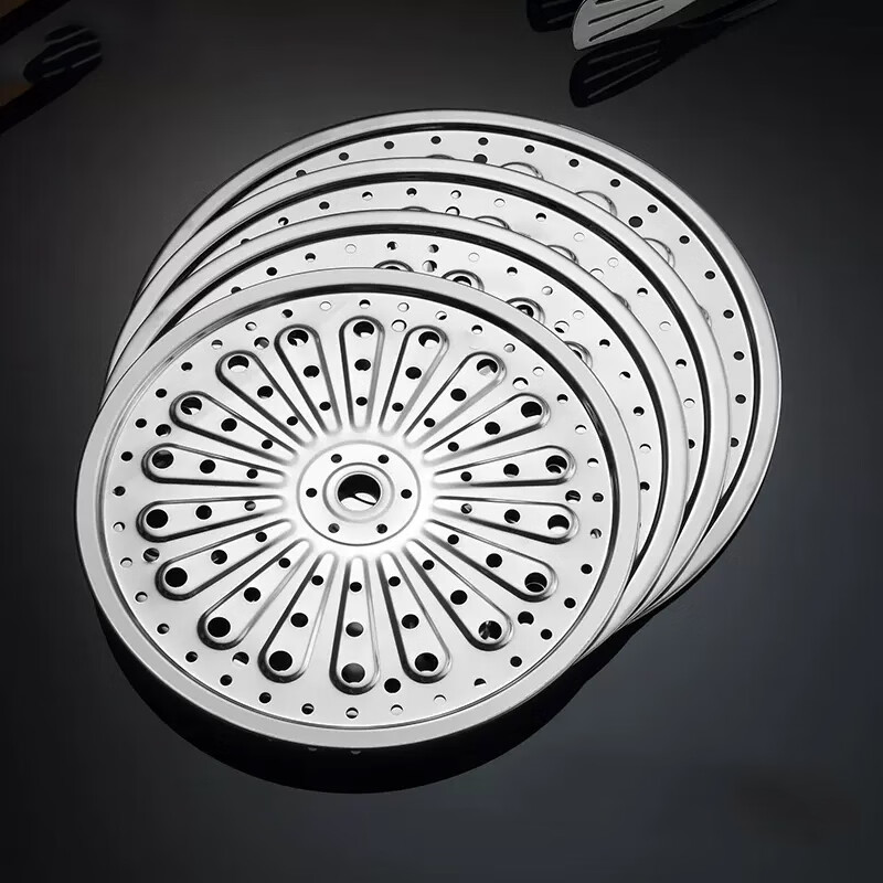 Stainless steel steaming sheet, steaming plate, steaming rack, steamer, steamer sheet, steamed bun pad, wok compartment, steaming grid, steamer, steaming grate 28cm (steamer cloth included)